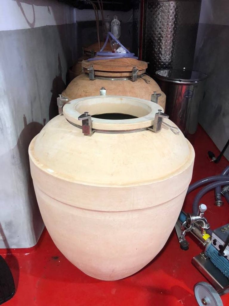 wine ceramic amphoras at Tselepos Winery